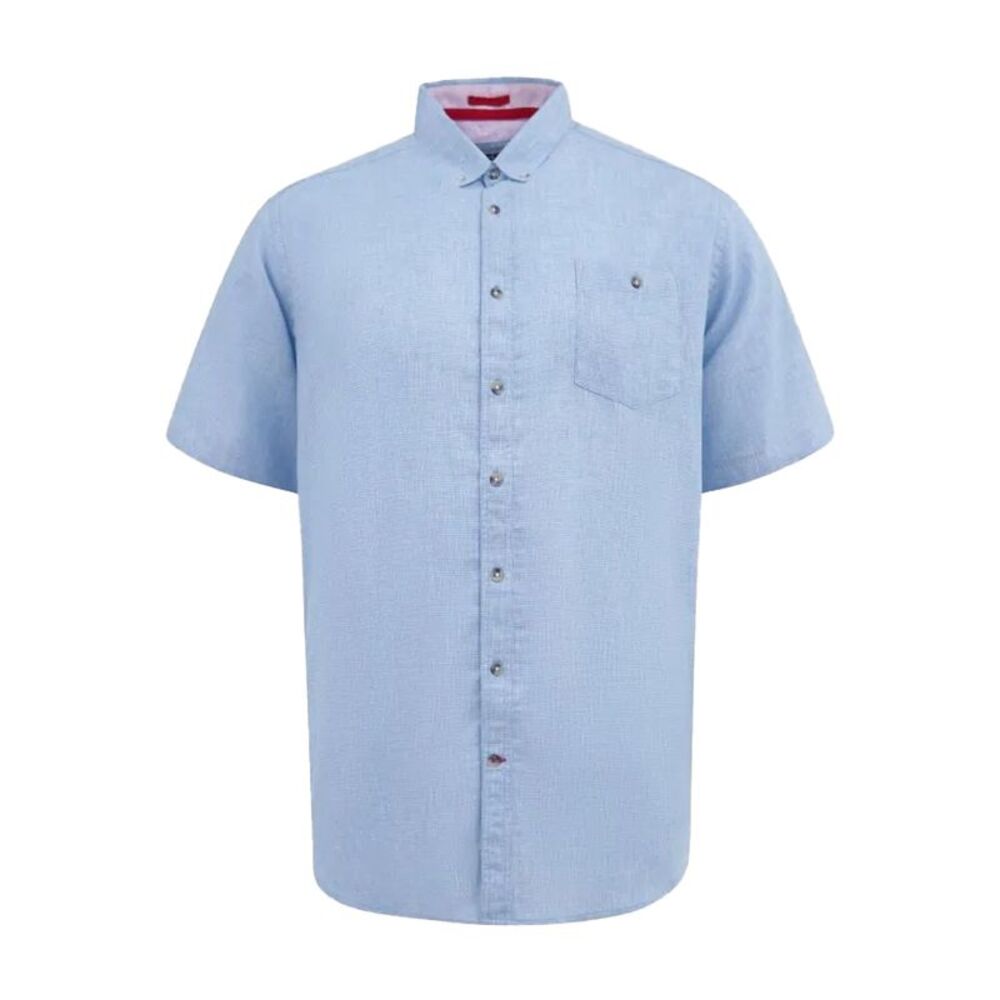 Duke Mens Clarke D555 Linen Kingsize Shirt / Blue